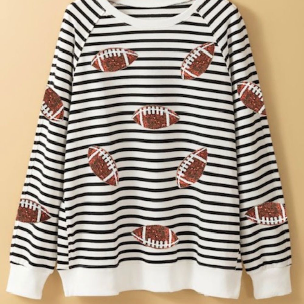 Black and White Sequined Football Tunic